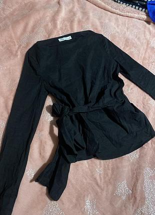 Льняна чорна кофта/сорочка zara