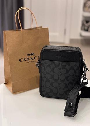 Сумка брендова coach sullivan man bag logo шкіра оригінал