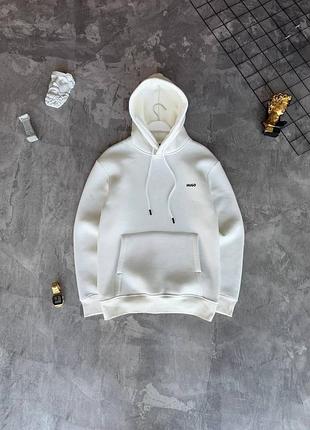 Мужское худи hugo boss люкс качества на флисе и с капюшоном,теплая кофта зимняя мужская трехнитка