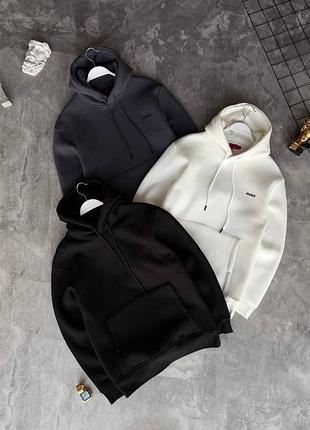 Мужское худи hugo boss люкс качества на флисе и с капюшоном,теплая кофта зимняя мужская трехнитка