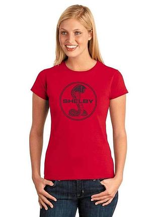 Женская футболка shelby red snake circle