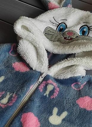 Флисовый комбинезон «зайчик» 0-6 мес