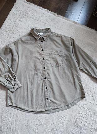 Вельветовая рубашка, цвета хаки h&amp;m
