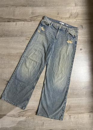 💚широкие джинсы багги джинсы коттон высокая талия house 44/2xl