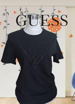 🌹🌹guess оригінал футболка жіноча літня з вишивкою чорна s🌹🌹
