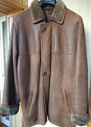 Дублянка чоловіча натуральна коричнева великий розмір