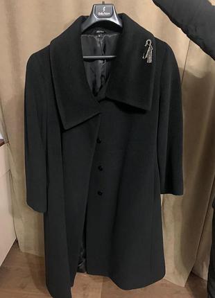 Пальто чорне жіноче вовна альпака зимове 3xl 4xl 5xl демісезонне xxl xxxl 62