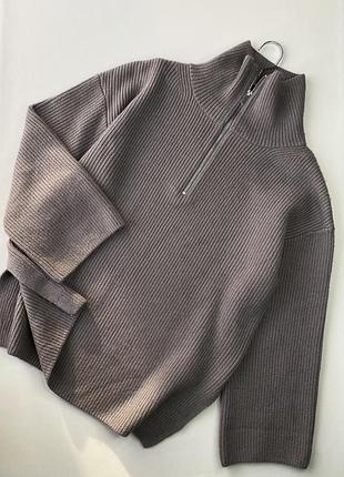 Светр з коміром жіночий h&m подовжений з розрізами по боках