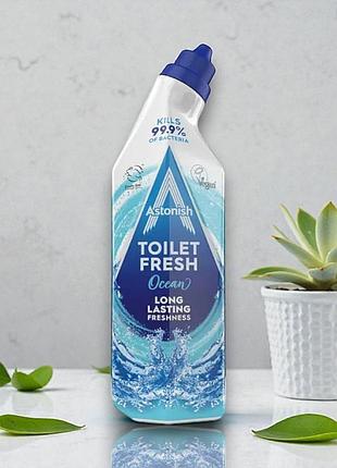 Гель astonish для чистки и дезинфекции унитазов океанская свежесть 750 мл