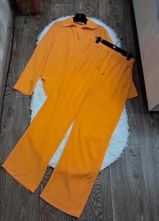 Шикарный сатиновый костюм zara вискоза лиоцелл