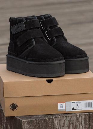 Ugg neumel platform zip slipper black