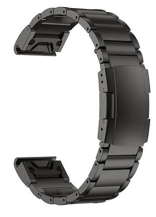 Титановий ремінець для garmin fenix 7x 6x pro 5x plus, браслет quick fit 26 мм / 22 мм 22 мм, чорний