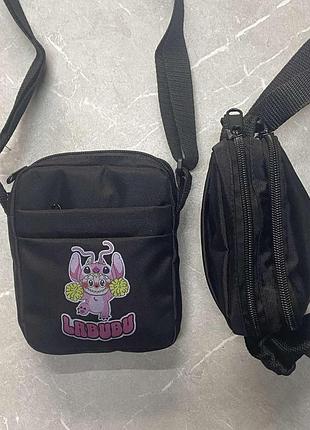 Сумка унісекс з логотипом лабубу два відділення 16.5*13.5*4.5 см "kenguru" від прямого постачальника