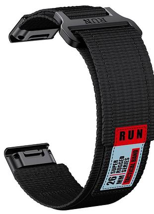 Нейлоновий ремінець nylon run для смарт‑годинників garmin 22 мм / 26 мм (fenix / instinct / forerunner)