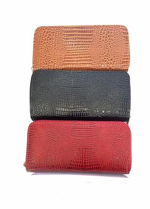 Кошелек женский из эко-кожи на 2 молнии (3 цв.) "gold" от прямого поставщика