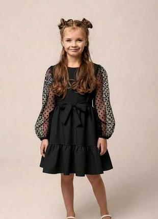 Нарядное черное платье для девочки