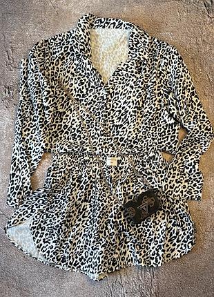 Комплект сорочка + шорти з леопардовим принтом 🐆🔥