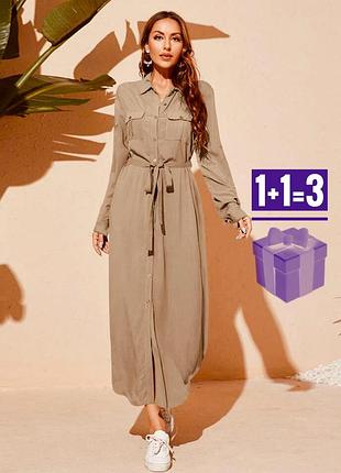 Довга сукня сорочка без пояса shein xl віскоза