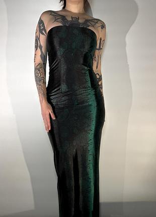 Шикарна сукня  нарядна новорічна vintage snake змія