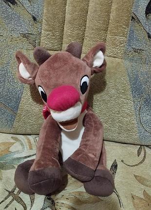 Новорічна музична іграшка олень, світиться, грає, танцює