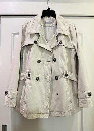 Светлая куртка тренч короткий котон 46-48 европейский