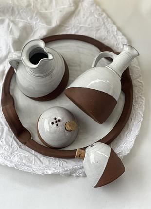 Керамічний набір для спецій солонка перечниця глечики тарілка сіль перець вінтаж 1990- ті роки голландія