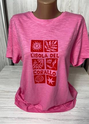 Футболка женская из хлопка от британского бренда marks &amp; spencer размер 14💞