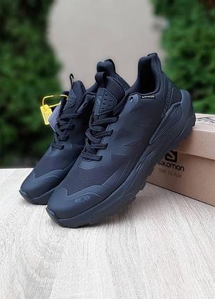 Мужские качественные и стильные кроссовки salomon elixir activ gore-tex черные❄️