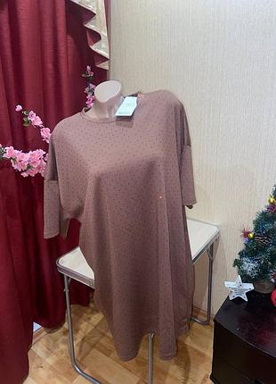 Женская футболка оверсайз со стразами koko cherry s-m