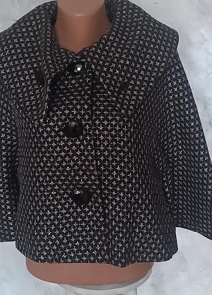 Пальто кейп накидка с люрексом sasha