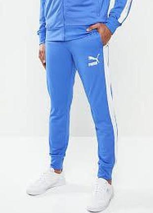 Спортивні штани puma men's iconic t7 track pant, blue / хxl