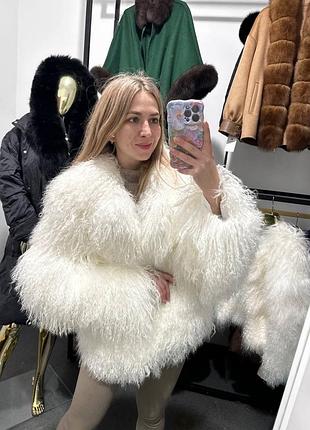 Розкішна шуба з хутра лами