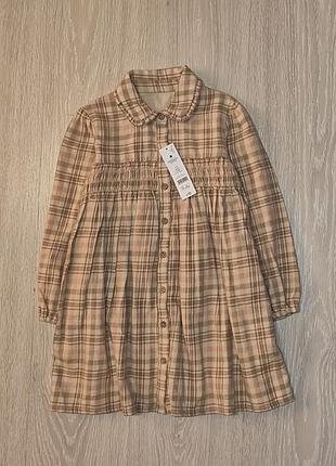 Новое, теплое, байковое платье на 5-6 лет