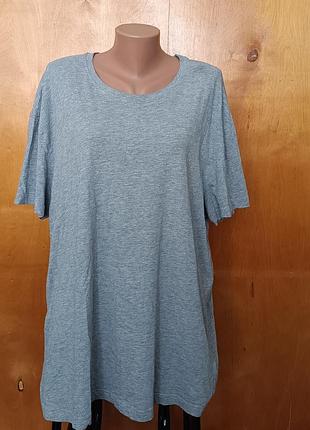 Р 3xl / евро 50 / 56-58 базовая серая легкая футболка хлопок трикотаж большая батал man's world