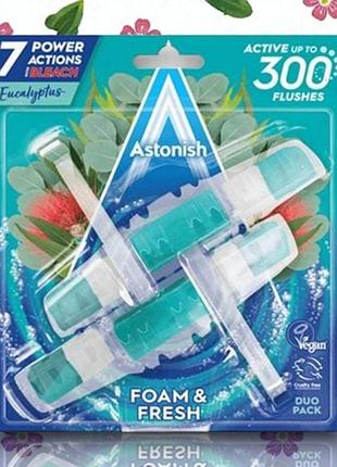 Блоки для чистки унитазов astonish foam &amp; fresh с ароматом эвкалипта, 2 шт