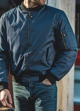 Мотокуртка  spada air force one ce textile motorcycle bomber jacket blue (xl)