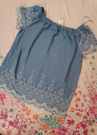 Шикарна блузка 💯%хлопок русшитый вишовкой