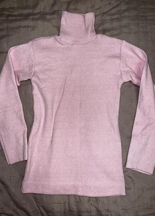 Турецька водолазка ніжно рожевого кольору в рубчик