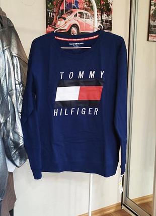 Оверсайз свитшот теплый размер м tommy hilfiger оригинал