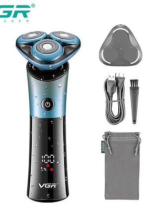 Электробритва vgr v-326, роторная, ipx6, led display