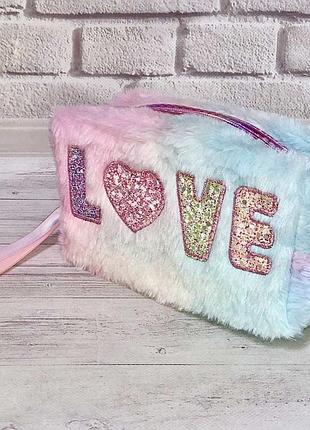 Косметичка пенал хутряне штучне хутро 20×12×7 см