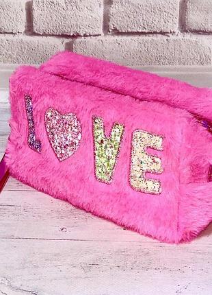 Косметичка пенал хутряне штучне хутро 20×12×7 см