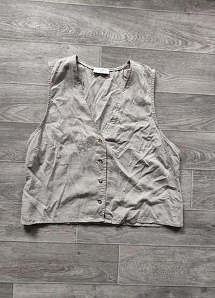 Жилет жіночий з льоном, лляна жіноча жилетка