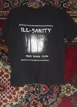 Металл мерч футболка группы ill sanity, немецкая melodic death metal, fruit of the loom. черная.