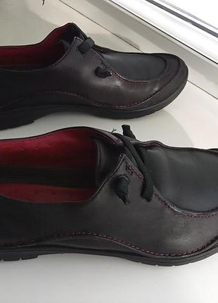 Clarks - полностью кожаные, ортопедические туфли, мокасины, полуботинки. р. 38,5 - 25 см