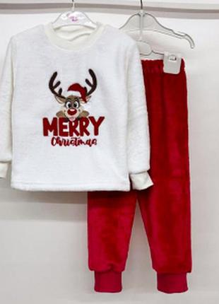 Пижама детская новогодняя теплая