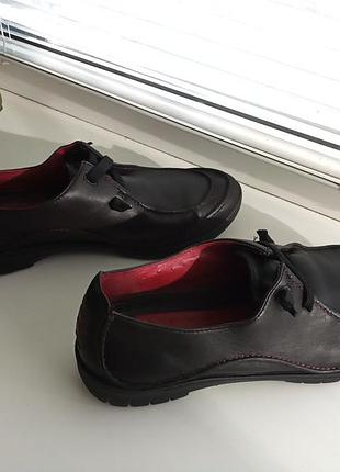 Clarks - полностью кожаные, ортопедические туфли, мокасины, полуботинки. р. 38,5 - 25 см