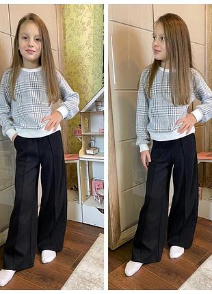 Теплый костюм для девочек: кофта и брюки штаны