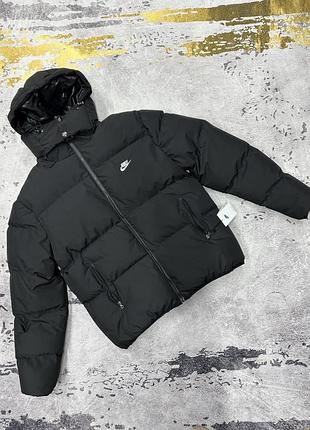 Пуховик nike темно чорний