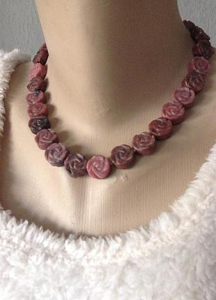 Бусы редкие. настоящий родонит.